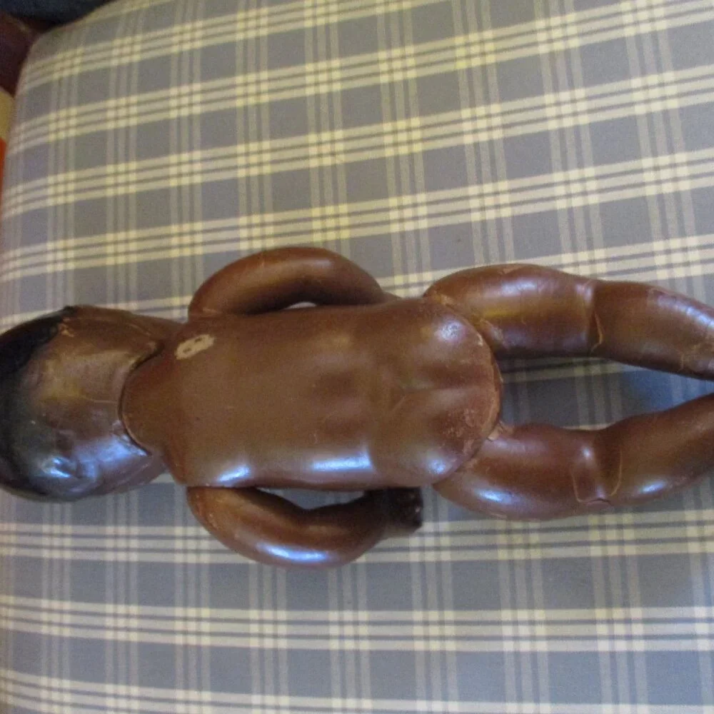VTG 11" Black baby boy composition Doll, w/jointed limbs doll 1930's. TLC - Picture 10 of 11
